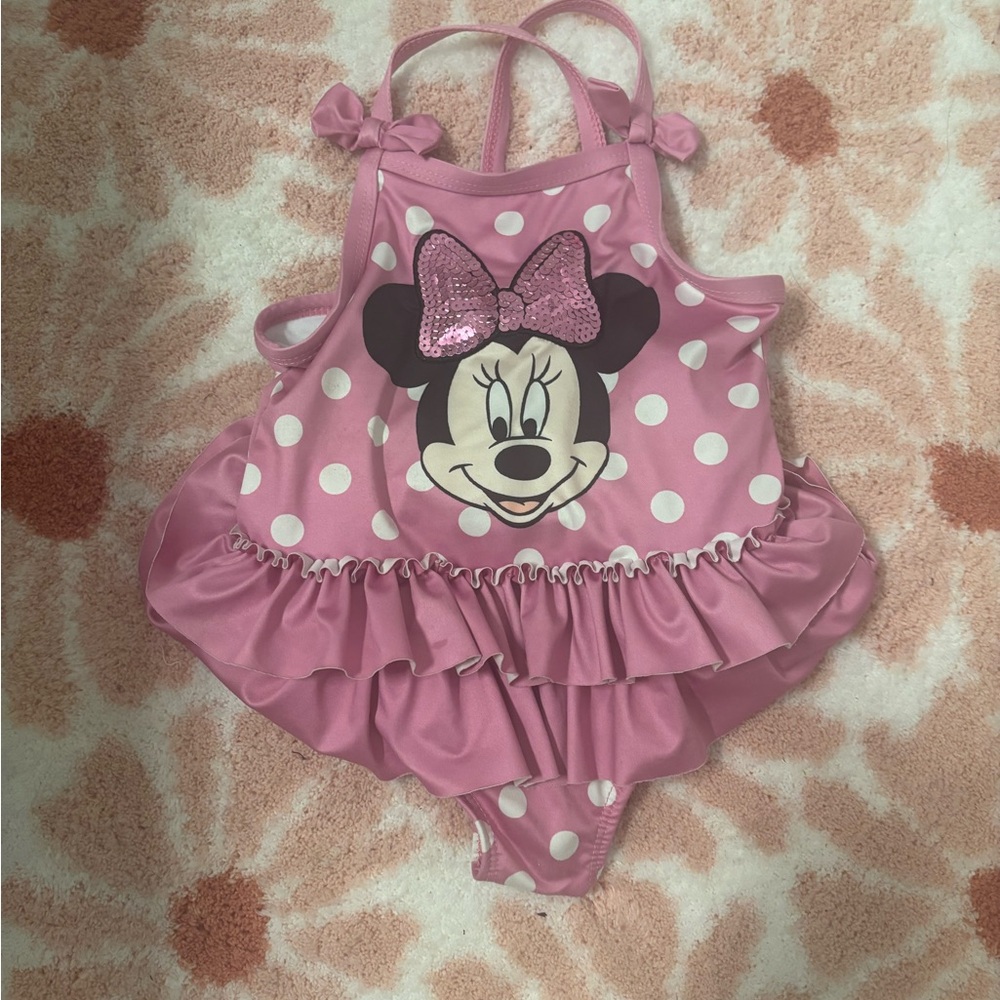 Pink Polka Dot Minnie Mouse Swimsuit